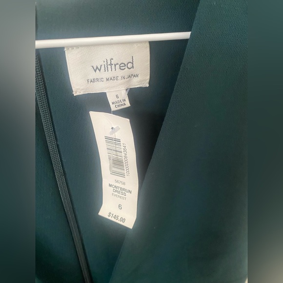 NWT Wilfred Montbrun Dress, Dark Green, Size 6 - Picture 4 of 5